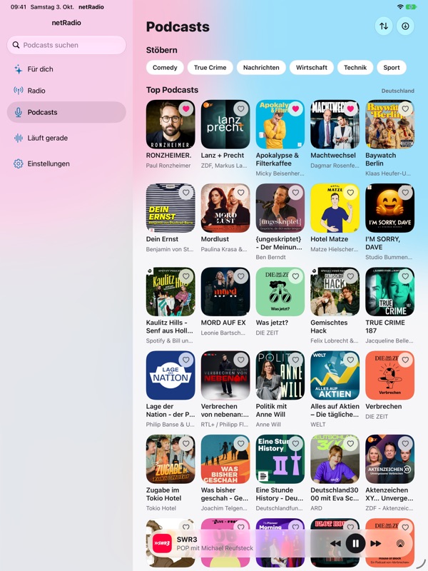 iPad: Podcast-Charts