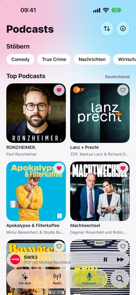 iPhone: Podcast-Charts